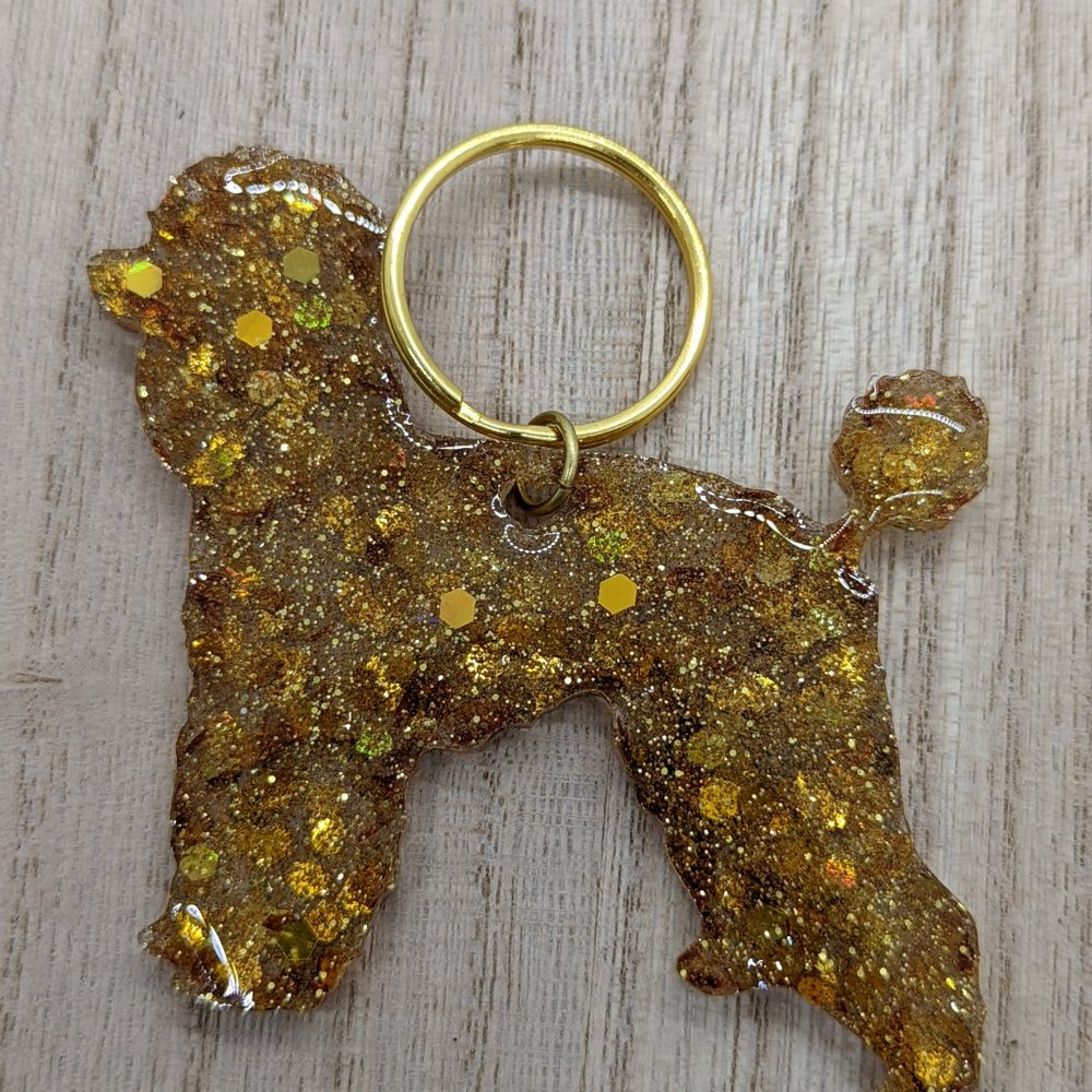 Poodle Glitter Keychains - Picture 2 of 2